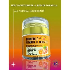 Turmeric + 30% Vitamin C Booster & Hyaluronic Acid‎ Skin Repairing Moisturizer